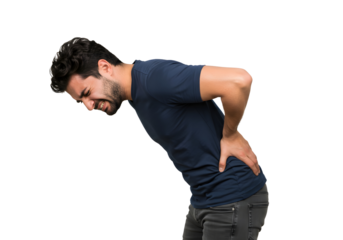 Man Experiencing Acute Back Pain Clutching Lower Back in Discomfort
