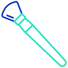 Makeup Brush outline dual color icon