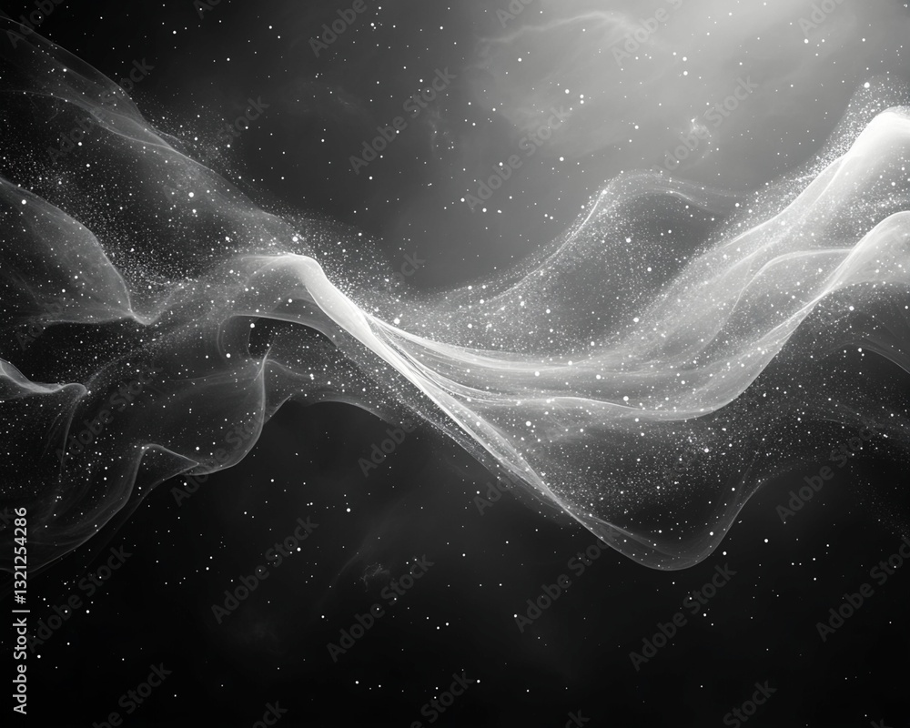 Aufkleber grayscale abstract wave with scattered dots