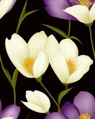 Detailed anemone flowers in soft focus with vibrant petals and lush green leaves creating a stunning floral display