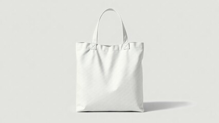 White tote bag mock up with grey background