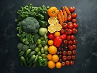 Vibrant Organic Vegetables: Fresh and Colorful Ingredients for Healthy Cooking and Balanced Diet