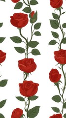 Vintage wild roses with detailed petals creating an exquisite seam for elegant floral designs and home decor