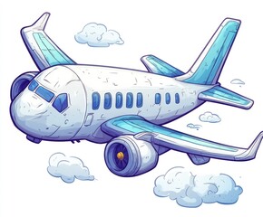 Naklejka premium A cute cartoon airplane