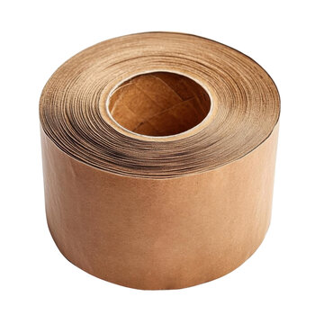 Roll of brown paper. Isolated on a transparent background.