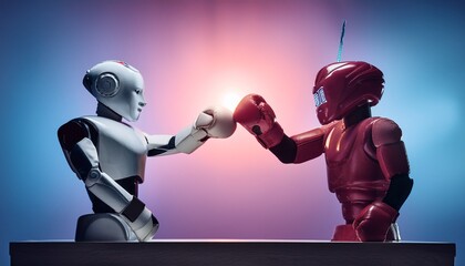 ボクシングをするロボット