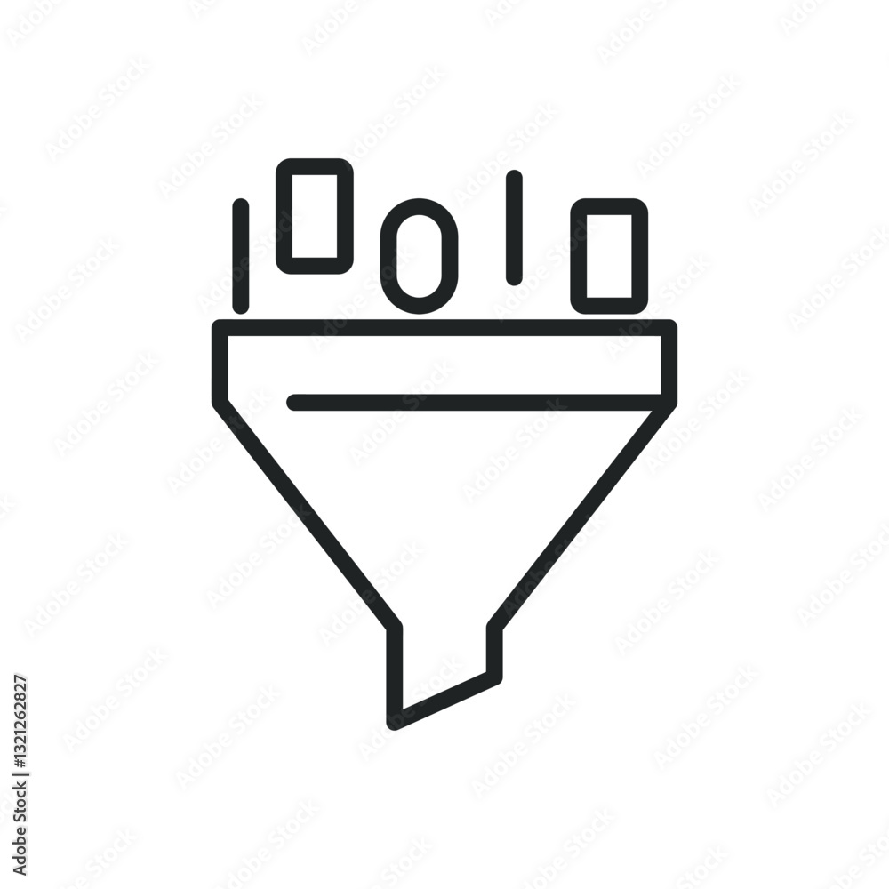 Poster data filter thin line icons. editable stroke and perfect pixel on transparent