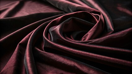Obraz premium Luxurious Burgundy Velvet Fabric with Dramatic Lighting and Elegant Drapery - Close-up Fashion Photography