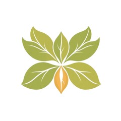 Harmonious Nature-Inspired Logo with Abstract Leaf Shapes in Earthy Tones and Subtle Gradients