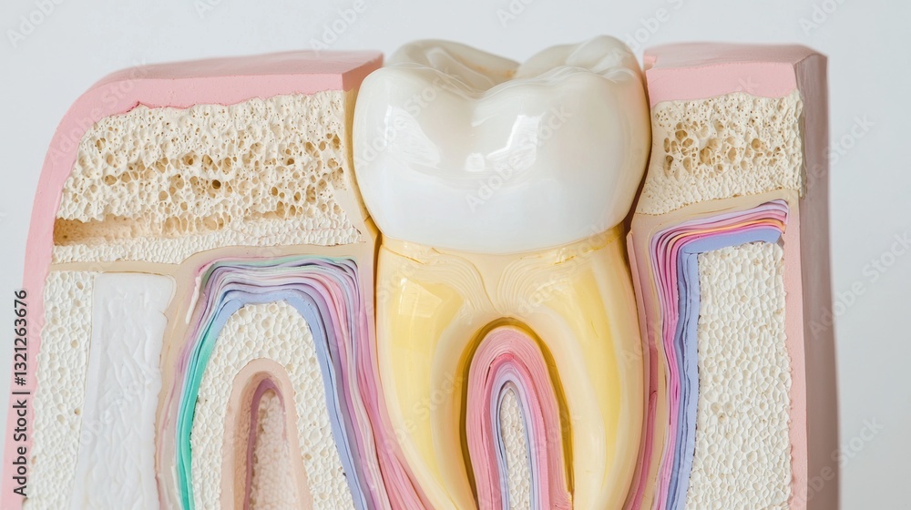 Aufkleber cross-section of a tooth, showing the structure of the tooth. the tooth is in the center of the imag