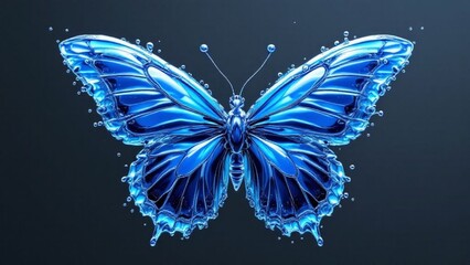 Hyper-Realistic 3D Rendering of a Butterfly Made of Ocean Water in 8K Quality