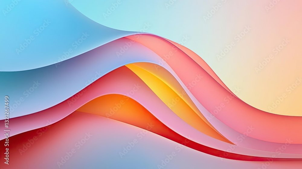 Poster geometric shapes illustration abstract background concept. abstract waves of vibrant colors flowing 