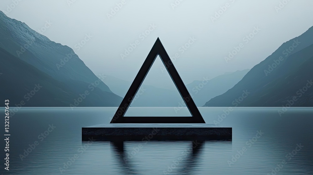 Poster geometric shapes illustration abstract background concept. a minimalist geometric triangle structure