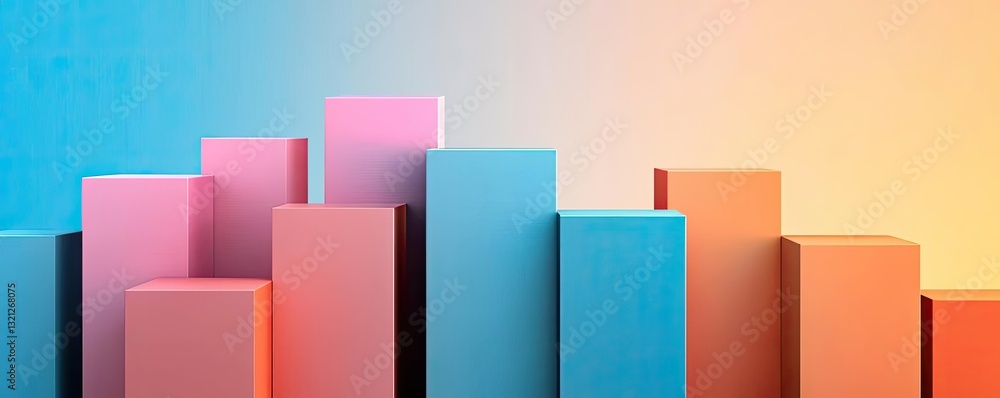 Poster geometric shapes illustration abstract background concept. colorful geometric shapes creating a mode