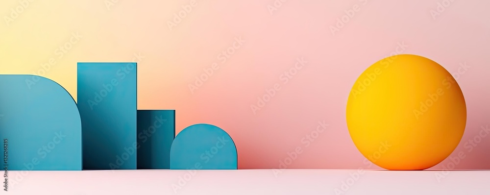 Poster geometric shapes illustration abstract background concept. colorful geometric shapes creating a mode