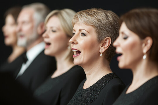 Harmony of voices singing with passion, their song flows from depths of souls