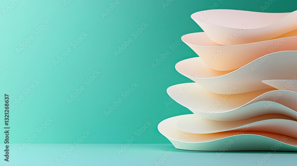 Aufkleber geometric shapes illustration abstract background concept. abstract layered shapes create a modern, 