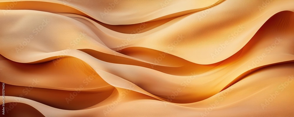 Poster aerial landscape abstract background idea. abstract fabric waves in warm tones create a soothing and