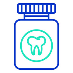 Dental powder outline dual color icon