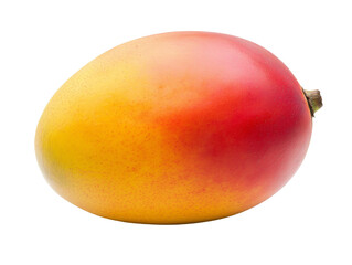 A fresh, ripe mango with a smooth golden-yellow skin,