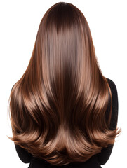 Naklejka premium Woman with long, wavy, shiny brown hair