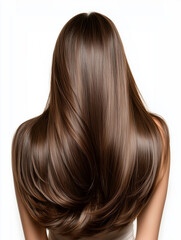 Fototapeta premium Woman with long, straight brown hair