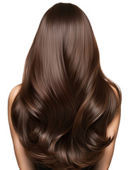 Naklejka premium Woman with long, wavy, shiny brown hair