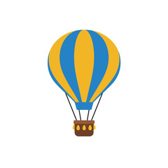 Colorful hot air balloon design in flat style showcasing vibrant hues vector illustration