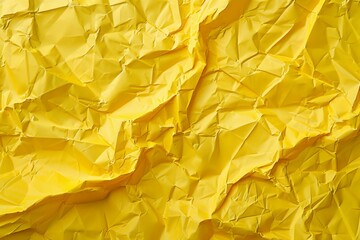 Photo of Crumpled sheet of yellow paper. Detailed image