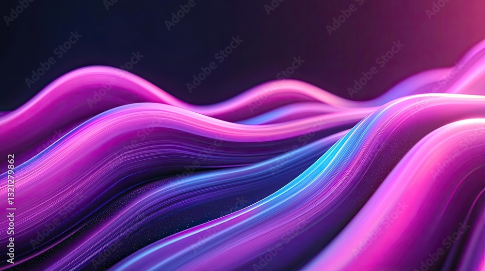 Poster 3d abstract art background concept. vibrant abstract waves in pink and blue create a dynamic visual 