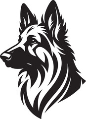 German Shepherd Dog Head Vector Outline Illustration