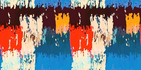 Fototapeta premium Flecked abstract space dyed seamless border pattern. Fun painterly edge ribbon texture background. Vivid mottled ombre home decor trim design.