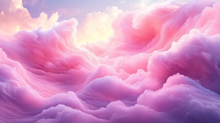 Pink cloudscape, ethereal, dreamy sky, soft pastel, peaceful