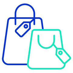 Shopping bag sale outline dual color icon