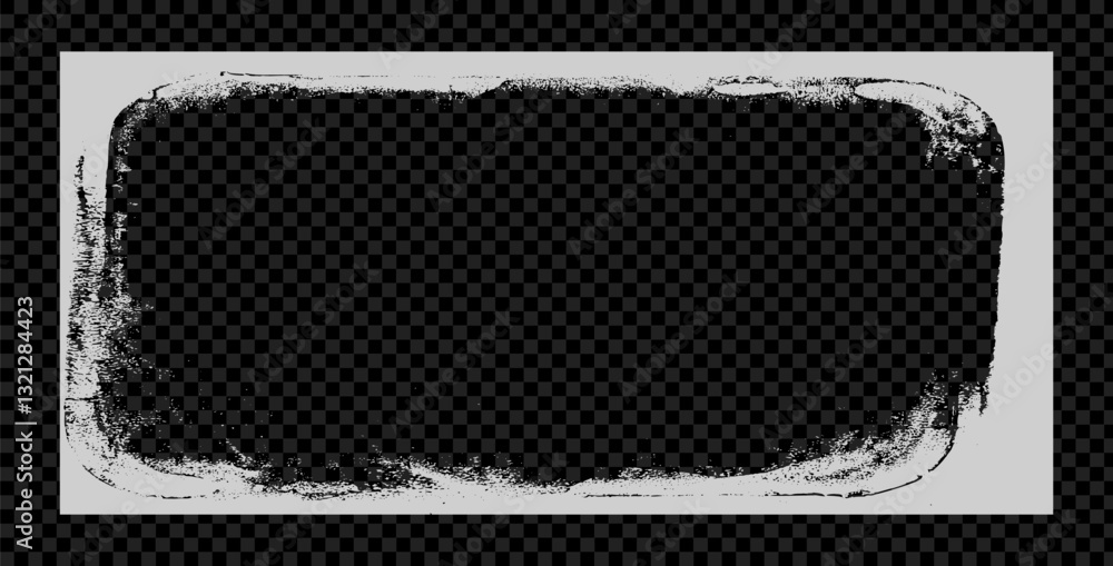 Poster photo grunge horizontal frame template. ink paint edges punk border for banner. retro textured overl