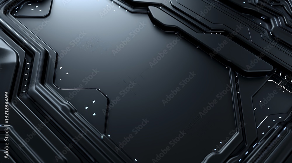 Poster a minimalist futuristic technology background with smooth waveforms of light, subtle glowing dots co