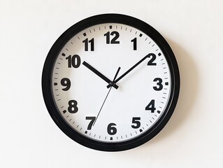 Modern wall clock showing specific time