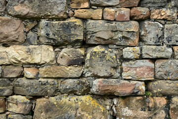 Photo of Old grey and brown stone wall. Background texture for backdrops or mapping