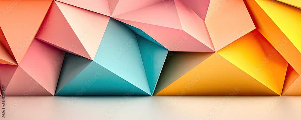 Poster geometric pattern design abstract background idea. vibrant paper textures in geometric shapes for cr