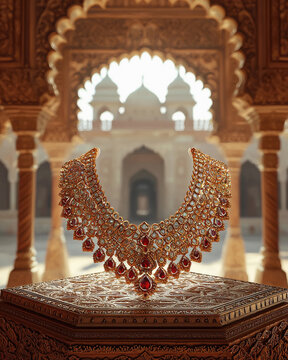 traditional Indian gold jewelry necklace