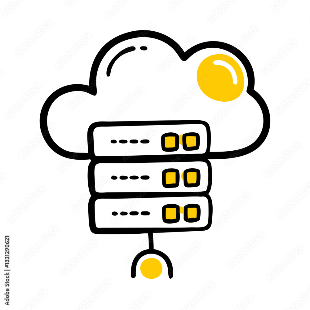 Poster cloud server icon, data storage, cloud computing, web hosting, network security, it infrastructure, 