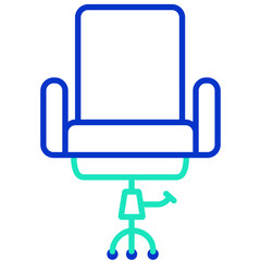 Office Chair outline dual color icon