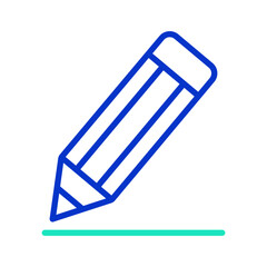 Pencil drawing outline dual color icon