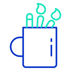 Pen stand outline dual color icon