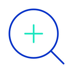 Obraz premium zoom in outline dual color icon