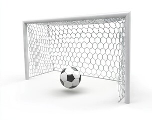 Soccer goal with ball about to enter