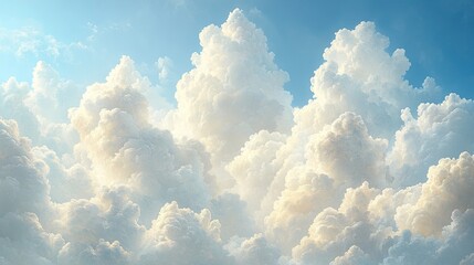 Cloudscape, bright sunlight, vast sky, nature's beauty, for backgrounds, posters, prints