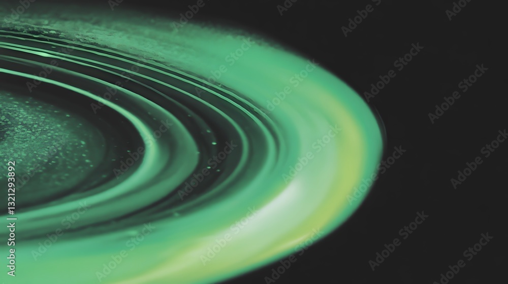 Poster circular concentric rings of green illuminated with a smooth gradient