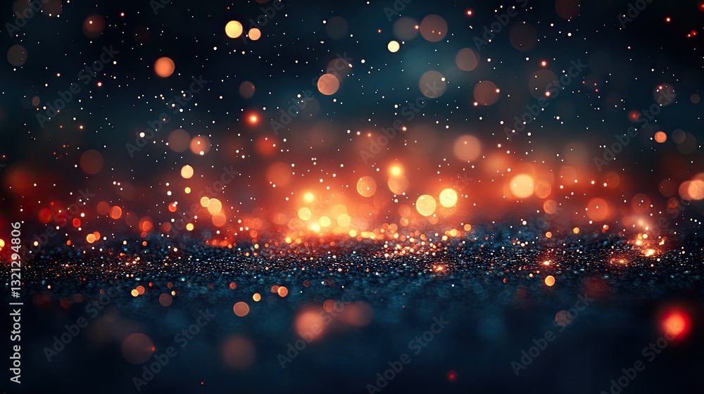 Poster abstract glowing bokeh lights, dark background. possible use background image, wallpaper