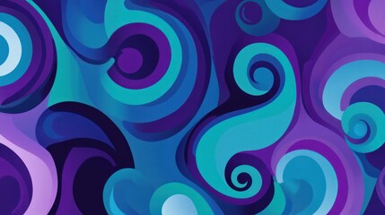 Fototapeta premium A vibrant abstract design featuring swirling shapes in shades of blue and purple.